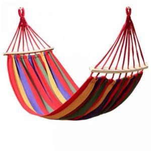 Hamac din Bumbac, 190×80 CM, 150KG rezistenta, Distantiere Lemn, Rucsac Transport