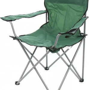 Scaun pescuit, camping, pliant D10107S, structura metalica, verde, 52 x 52 x 80 cm